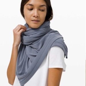 Lululemon Key To Your Heart Covnertible Wrap Large Scarf Shawl Blue Modal